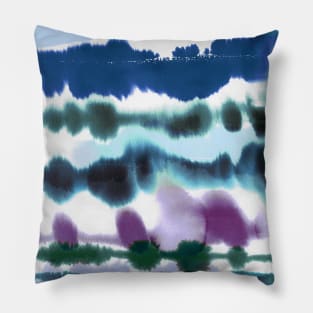 Pocket - Soft Nautical Watercolor Lines blue Pillow