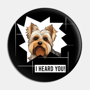 Funny Biewer Terrier Dog Owner Humor Pin