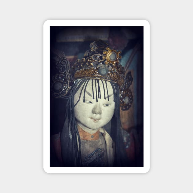 Traditional Wooden Chinese Doll Magnet by AlexaZari