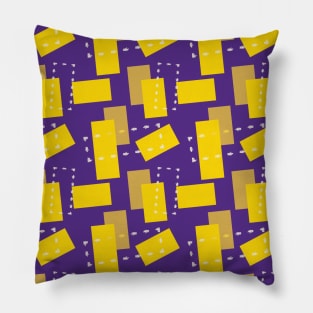 Purple and Yellow Rectangle Seamless Pattern 014#001 Pillow