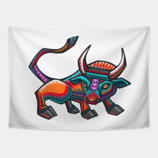 Mexican bull hand drawn illustration Tapestry