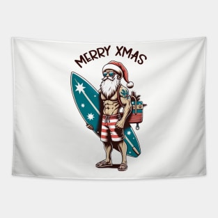 Surfer Santa Claus, Christmas Tapestry