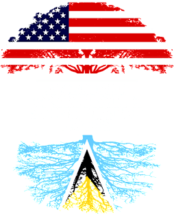 American Grown With Saint Lucian Roots - Gift for Saint Lucian From Saint Lucia Magnet