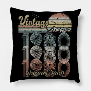 Vintage 1980 Design 40 Years Old 40th birthday Pillow