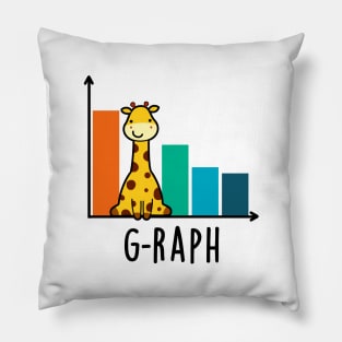 G-raph Cute Giraffe Graph Pun Pillow