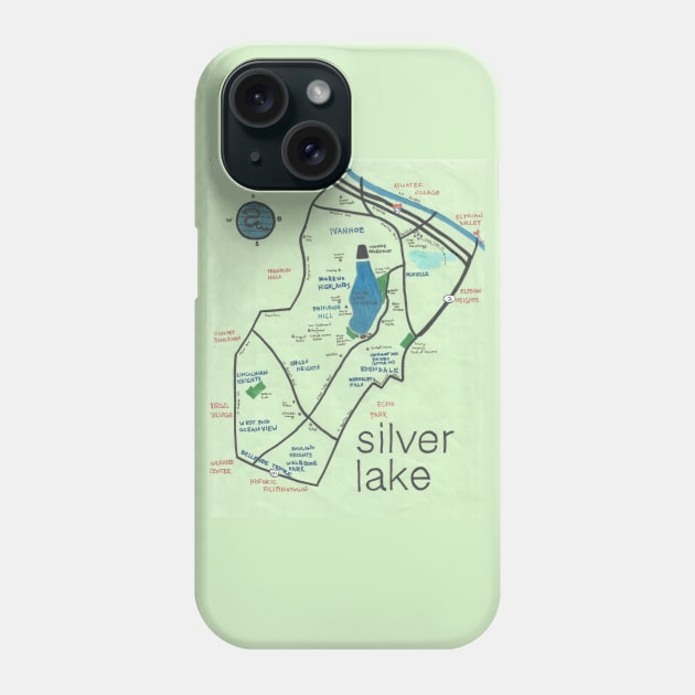 Silver Lake Phone Case by PendersleighAndSonsCartography