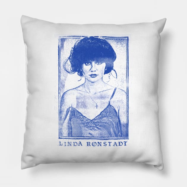 Linda Ronstadt /// Faded Retro 1970s Style Fan Art Design Pillow by DankFutura