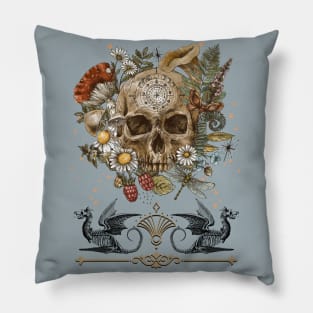 Plant Lover Witch Botanical Skull Gear Pillow