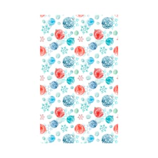 Watercolor snowflakes print T-Shirt