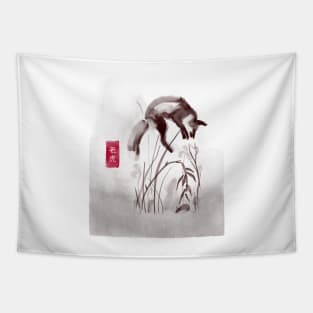 Asian Fox Painting Tapestry