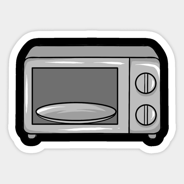 cute microwave sticker collection Stock Vector