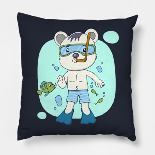 cute bear diving Pillow