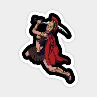 Spartan Warrior woman ready for battle Magnet