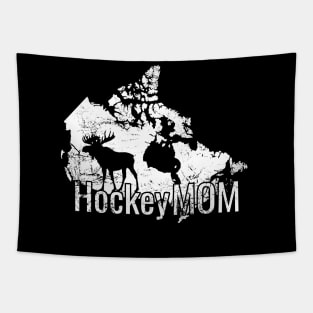 Hockey Mom with Canada and its Reindeer Tapestry