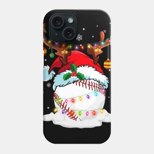 Reindeer Santa Hat Baseball Christmas Lights Xmas Phone Case