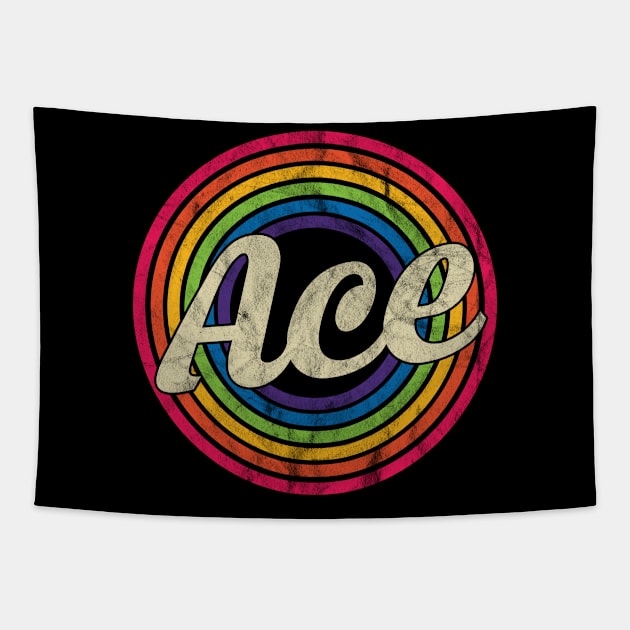 Ace - Retro Rainbow Faded-Style Tapestry by MaydenArt