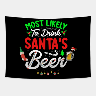 Most Likely to Drink Santa's Beer Tapestry