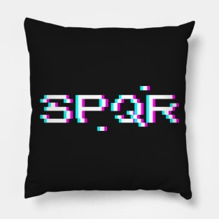 SPQR - Glitch Text Pillow