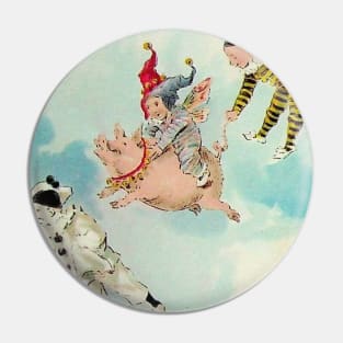 Flying Mime Befriends a Lost Pig Pin