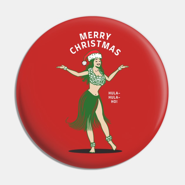 Hula-Hula-Ho This Christmas Hawaiian Hula Girl Pin by Contentarama