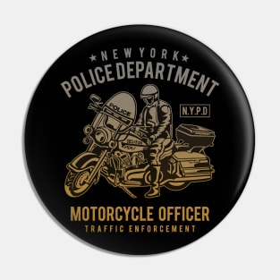 Motorcycle, new york police department Pin