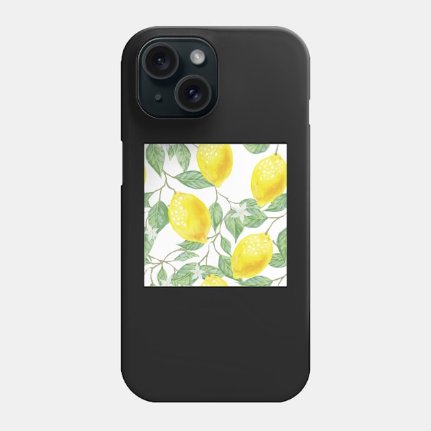 Lemon Pattern Phone Case by Alexander S.