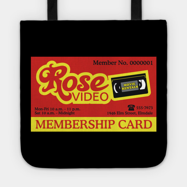 Rose Video Membership Card Video Store Tragetasche Teepublic De