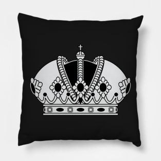 Imperial crown (silver and black) Pillow