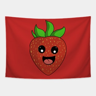 Cute Cartoony Strawberry Tapestry