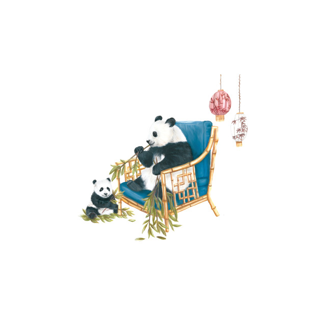 Vintage Panda & Baby by HannahFarr