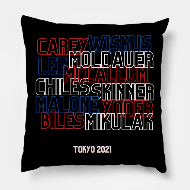 2021 Men's & Women's Olympic Gymnastics Team Pillow by All Things Gymnastics Podcast 