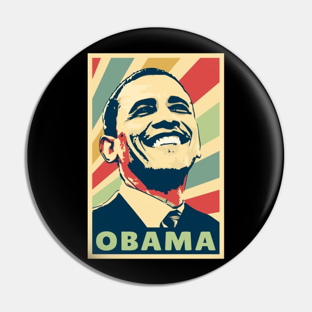 Barack Obama Vintage Colors Pin by Nerd_art