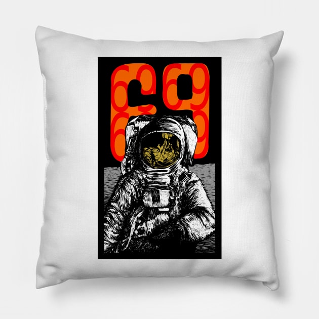 Celebration of 1969 - First man on the moon Pillow by stephenignacio