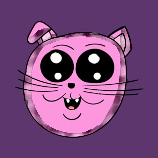 Cute Pink Cat Head T-Shirt