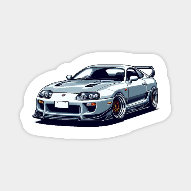 White Supra MK4 Magnet by PXLART