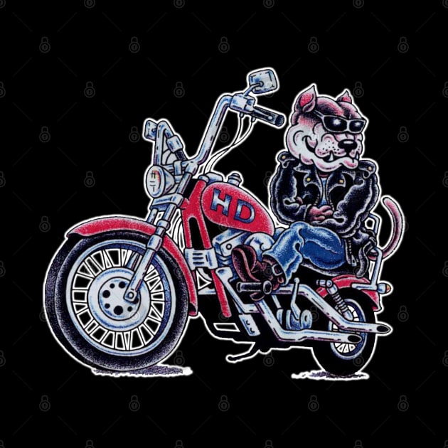 A dog riding a motorcycle by wizooherb