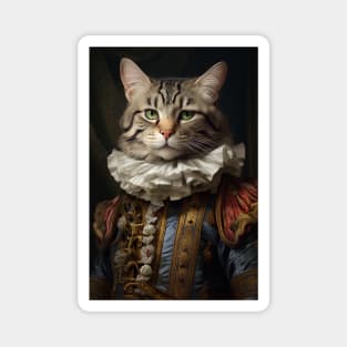 Cool Cat in 17th century Baroque Mexican attire Magnet