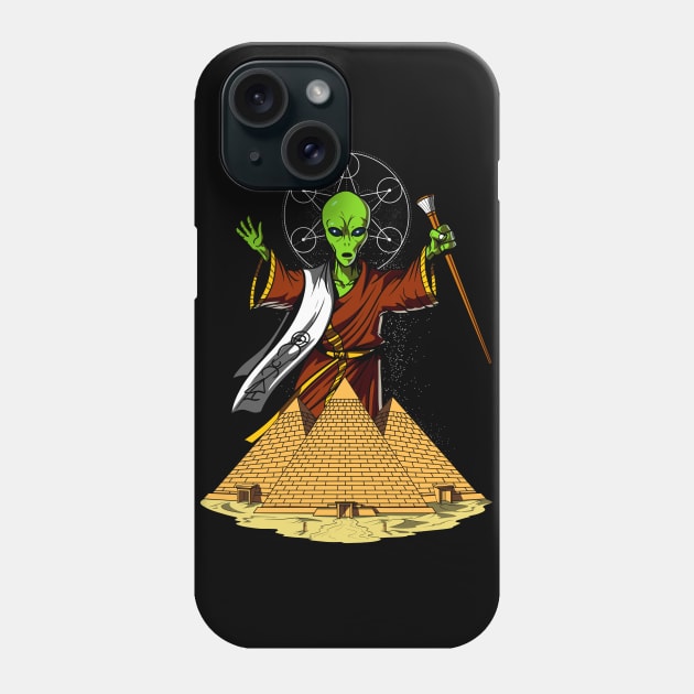 Alien Egyptian Pyramids UFO Anunnaki Conspiracy Phone Case by underheaven