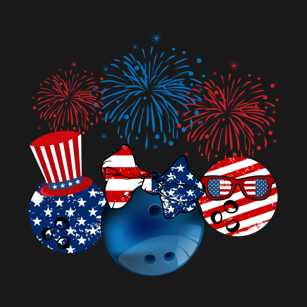 Bowling American Flag Fireworks by Flavie Kertzmann