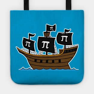 Happy Pi Day Pirate Ship Funny Mathematician Tote