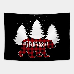 Buffalo Red Plaid Girlfriend Bear Matching Family Christmas Tapestry