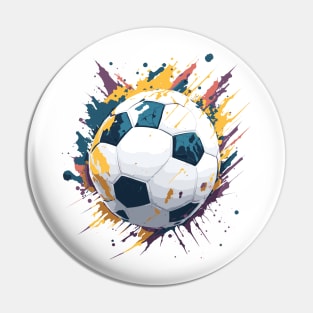 Soccer ball league players with paint splashes. English Football Pin