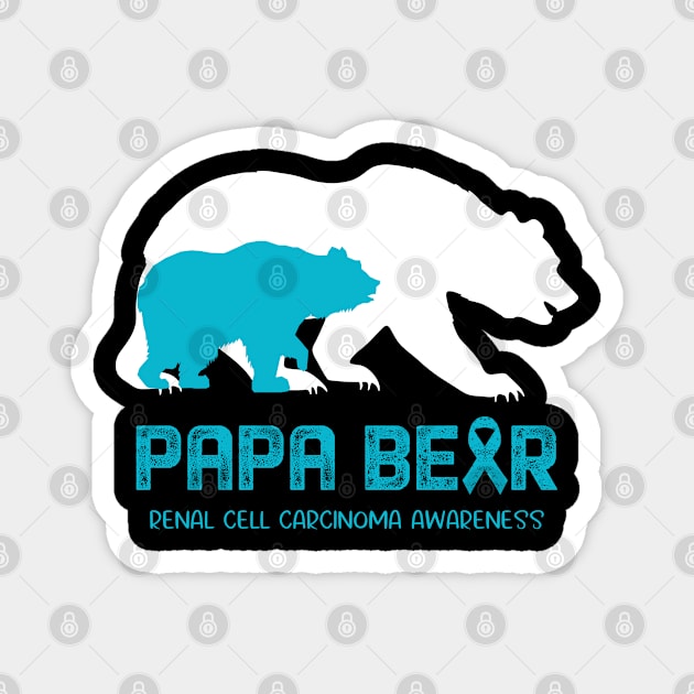 Papa Bear Renal Cell Carcinoma Awareness Papa Bear Support Renal Cell Carcinoma Gifts Magnet by ThePassion99