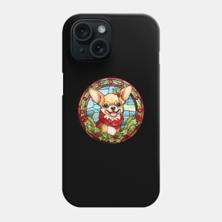 Christmas Dog Stained Glass Chihuahua Phone Case