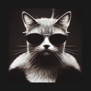 The Cat Came Back - A Portrait Cool Cat in Black Sunglasses T-Shirt