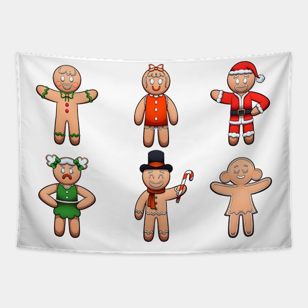 Gingerbread Men And Women Tapestry by TheMaskedTooner