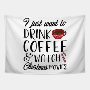 Coffee Christmas Movies Tapestry