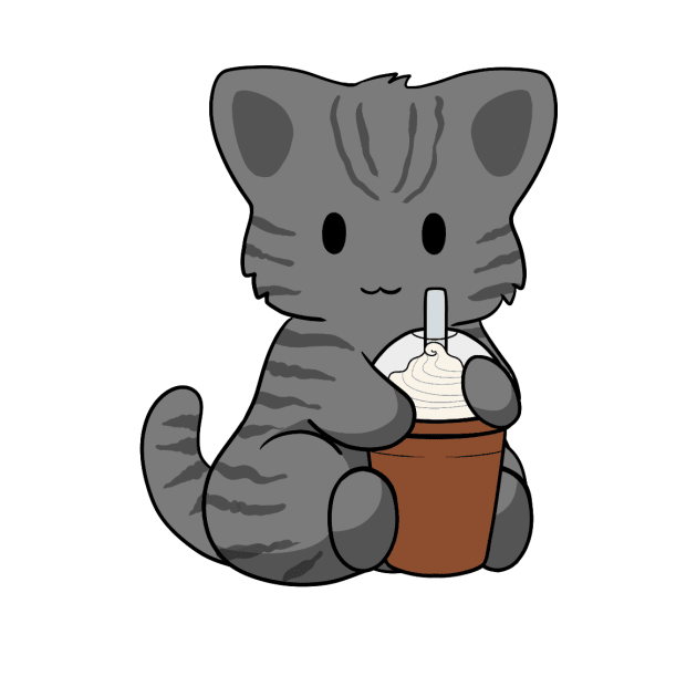 Black Stripped Cat Iced Coffee by BiscuitSnack