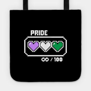 Genderqueer Pride Videogame Life Bar Hearts Tote