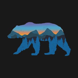 Grizzly Forest Bear Mountain Blue Proud Bear T-Shirt